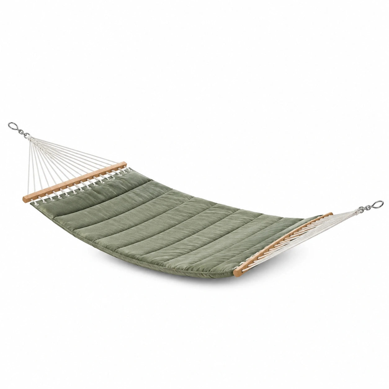 Amaca in Cotone con Supporto in Legno Verde 200x140 cm