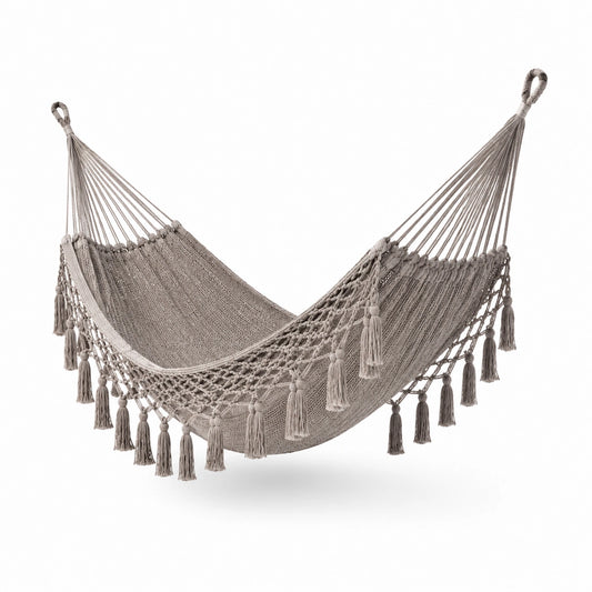 Amaca in Cotone Grigio con Frange