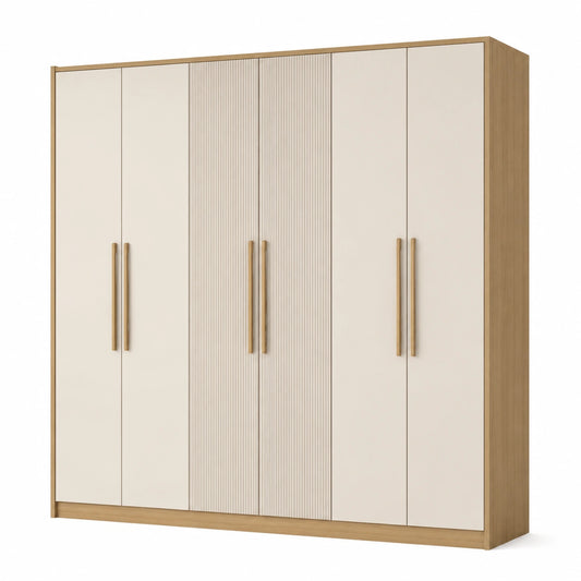 Armadio a 5 Ante in Legno e MDF Beige