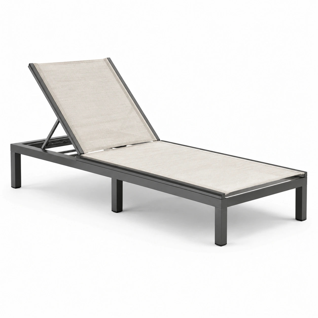 Lettino prendisole in alluminio e textilene beige