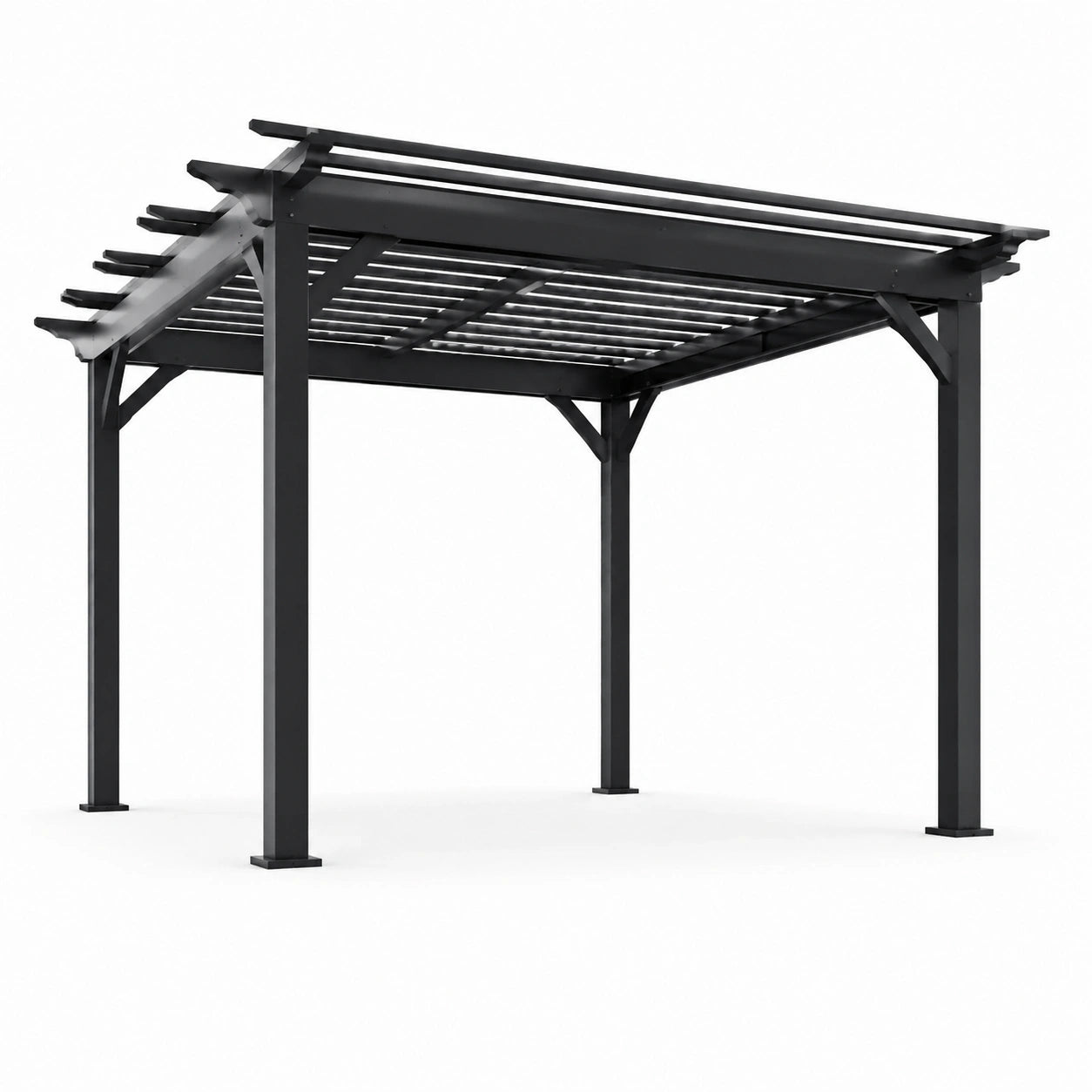 Pergola da esterno in alluminio nero 300x300x250 cm